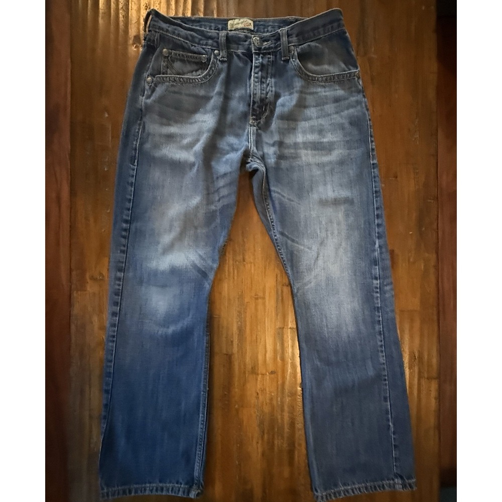 Wrangler 20X 34x32 Relaxed Straight Jeans Mens Blue Western Cowboy Denim